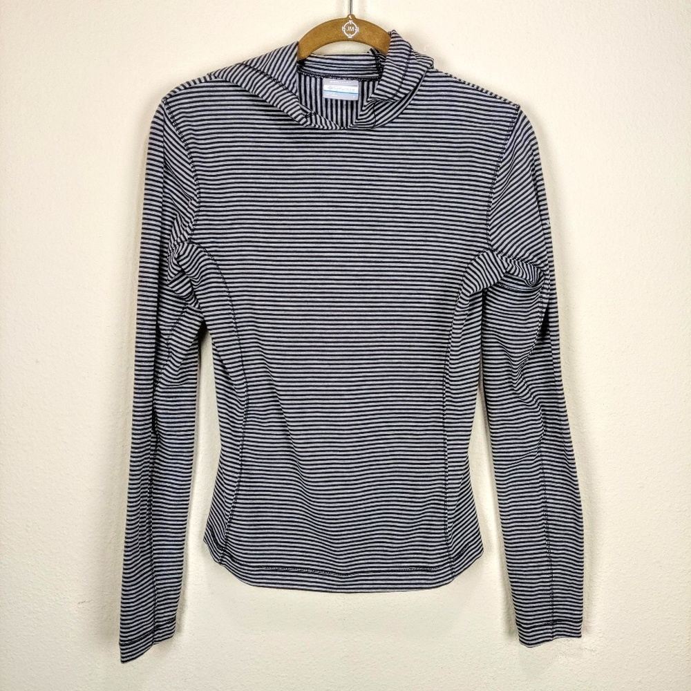 Columbia Black & White Striped Hooded Pullover